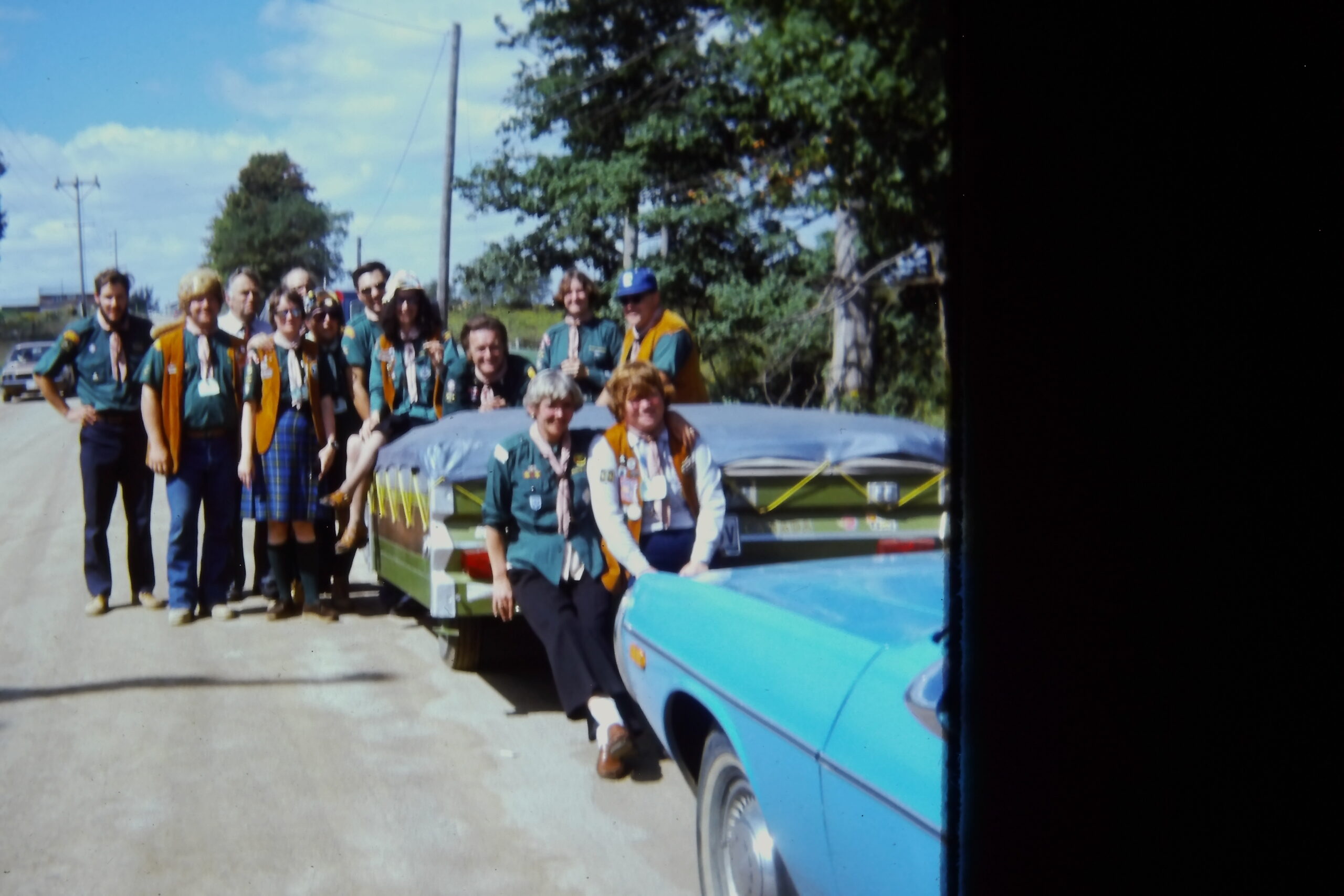 Group with Jean’s old trailer