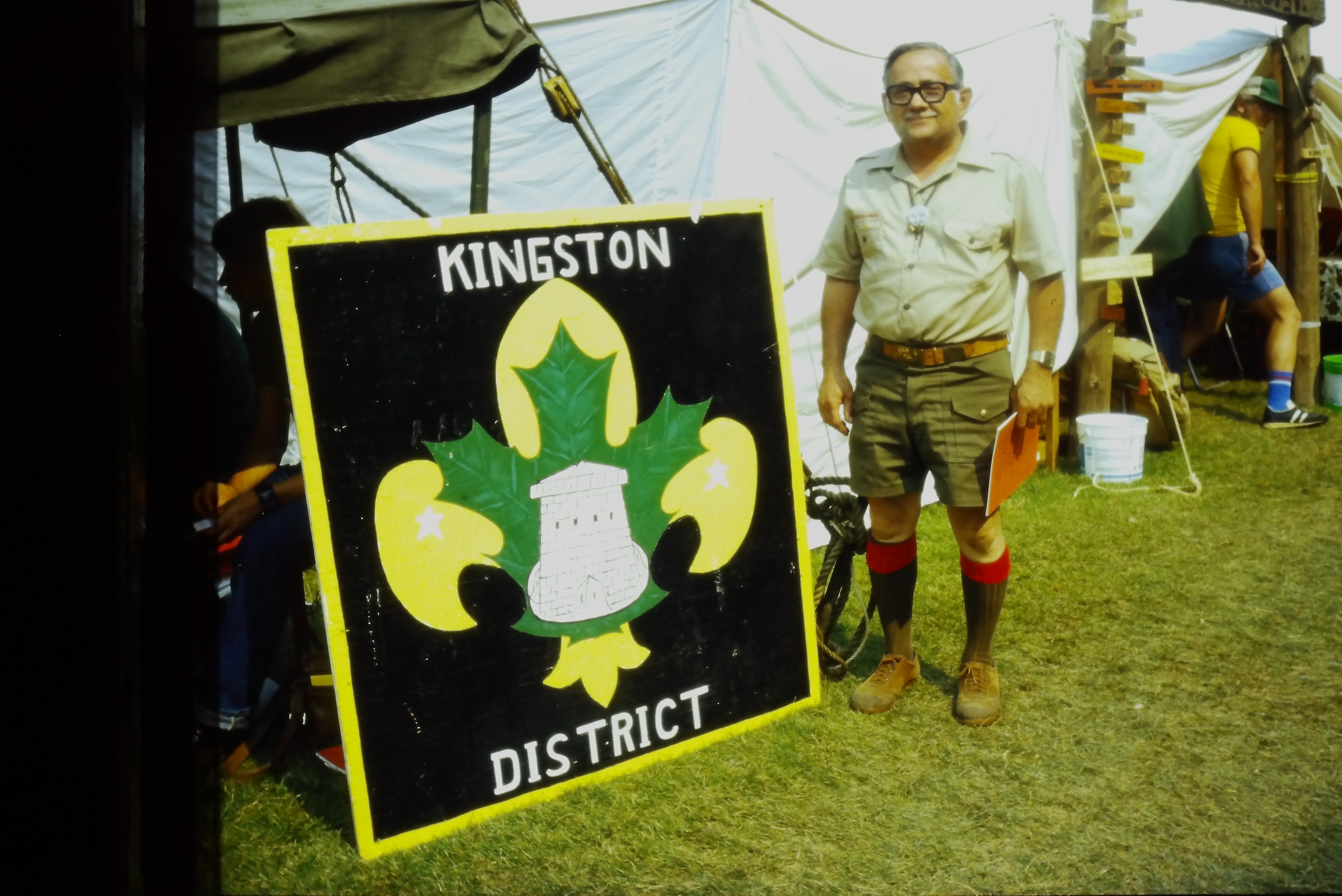 Chris Theodosis (Chicago) in front of Kingston District sign