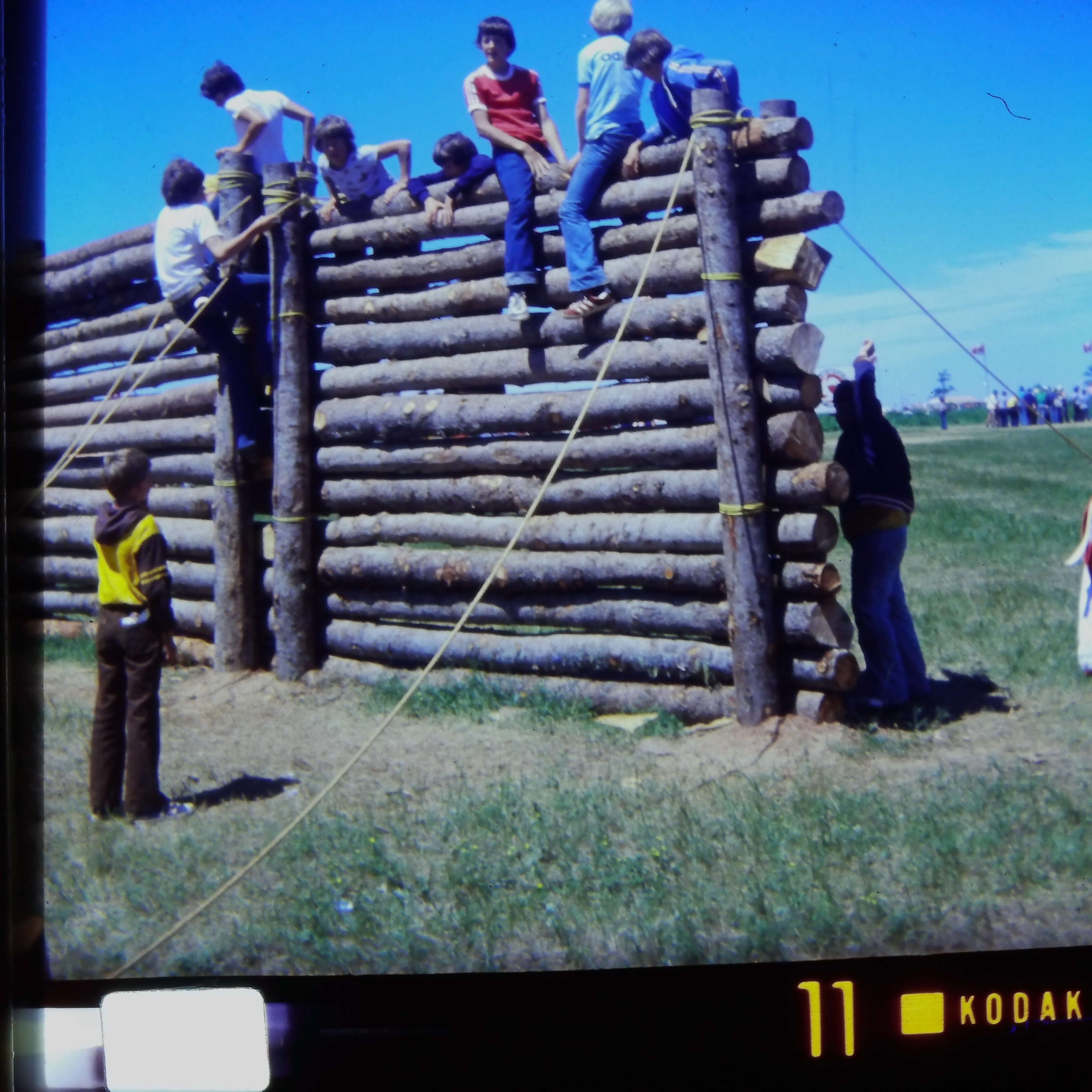 Scouts on Log Wall