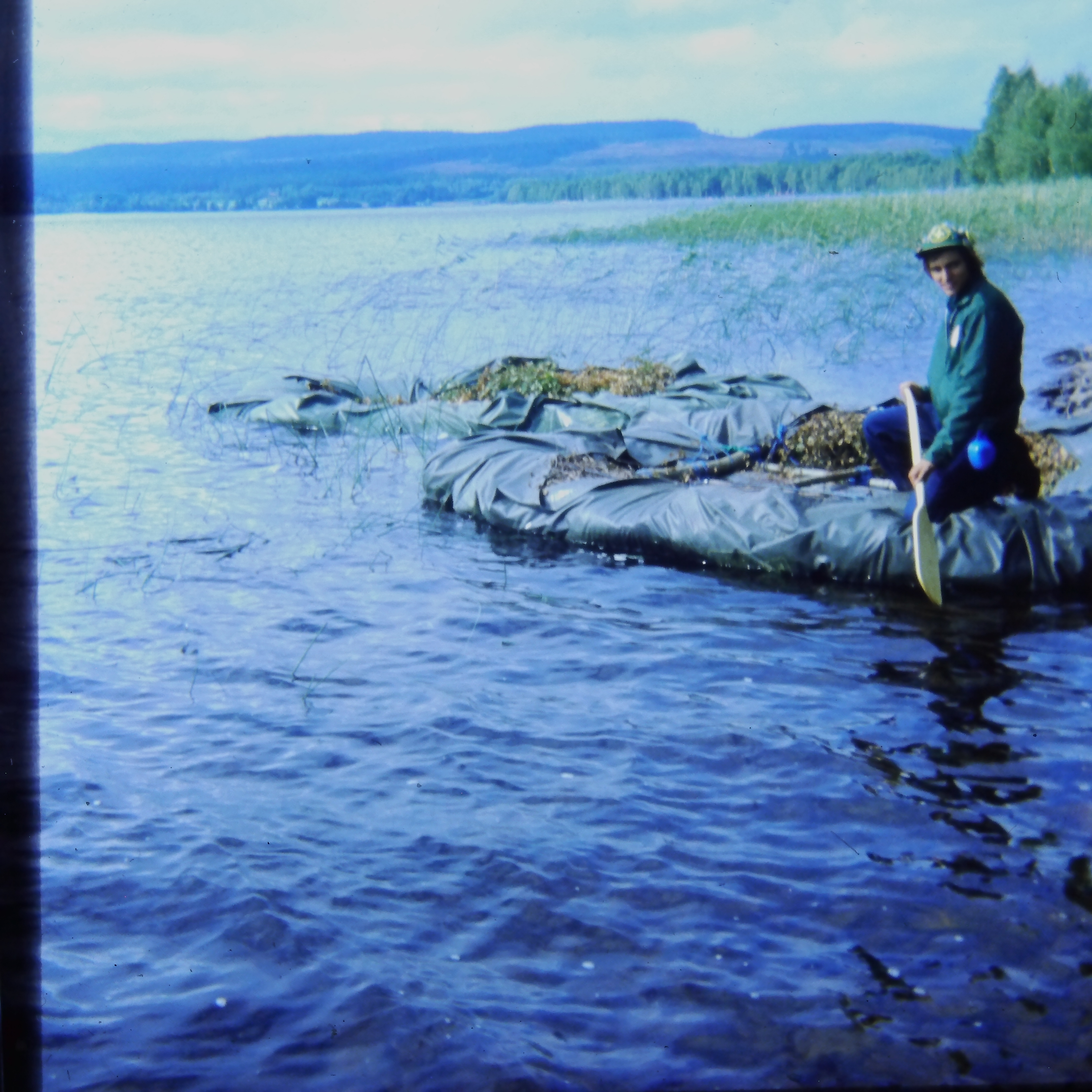 Jim Roszell on raft to trappers trail