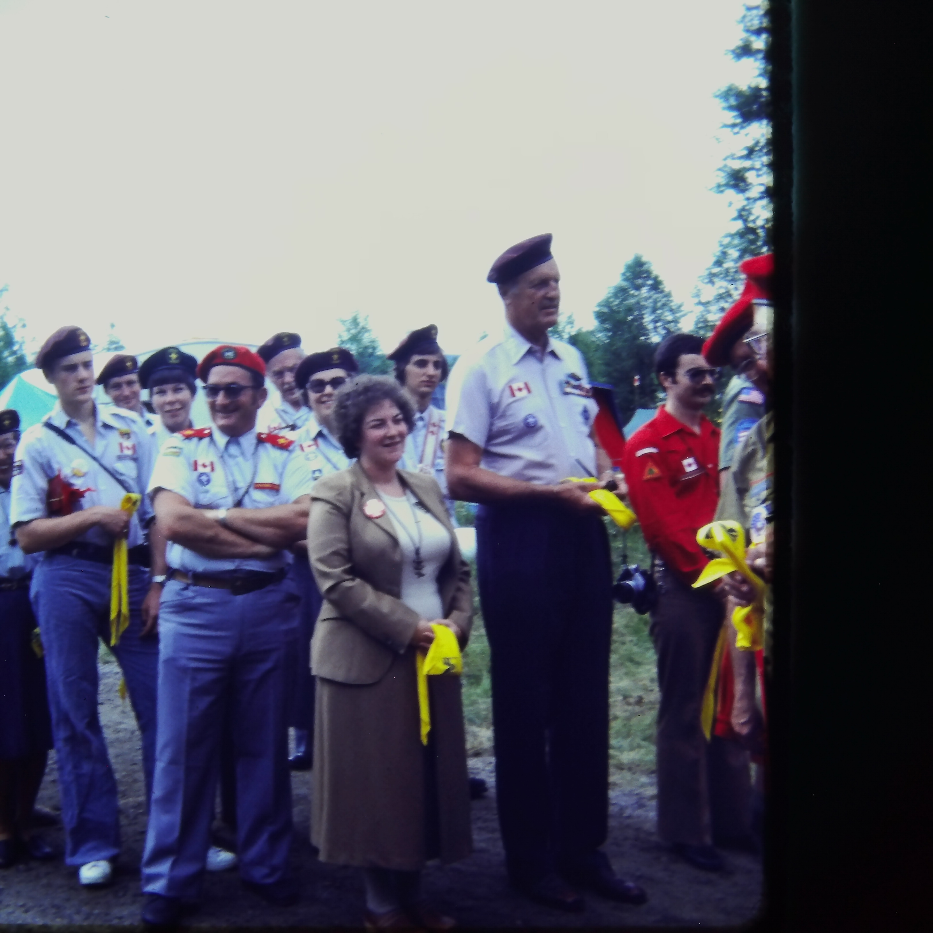 Canadian staff lined up for opening, Chester Hull in front