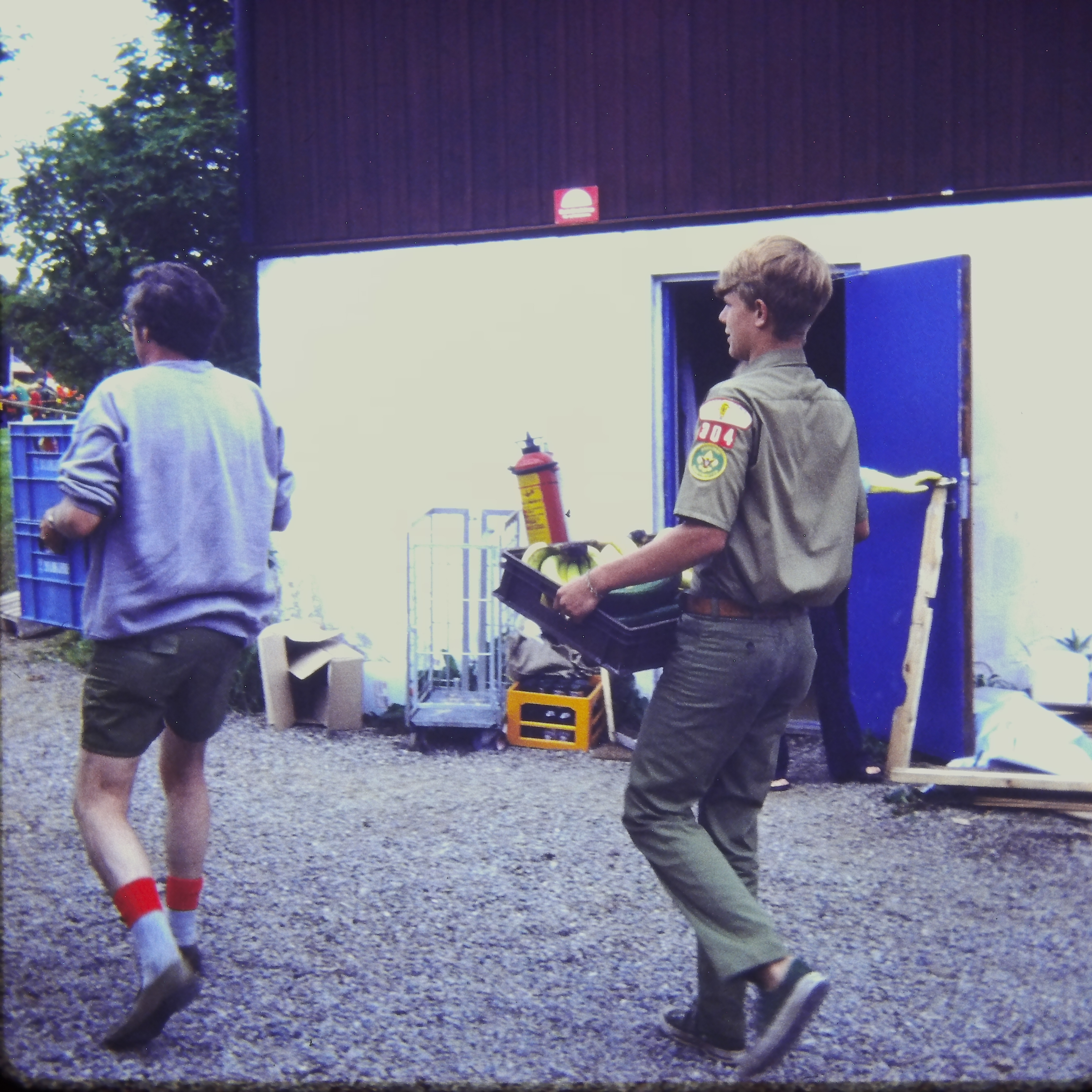 Scout carrying food supply